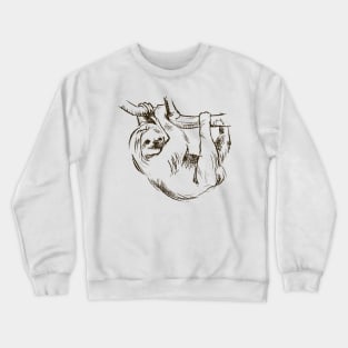 Sloth Hanging on the Tree Wild Animal Crewneck Sweatshirt